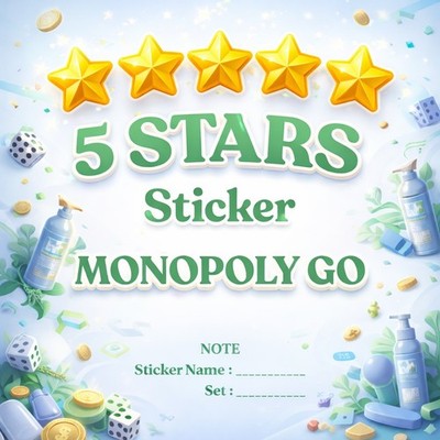5 STARS Monopoly - Go Stickers Fast Delivery