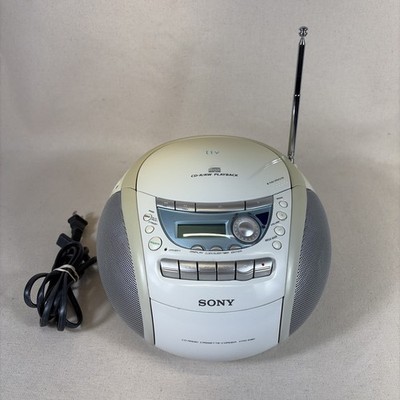 Sony CFD-E90 Liv Boombox CD Radio Cassette Corder Portable White Tested Works