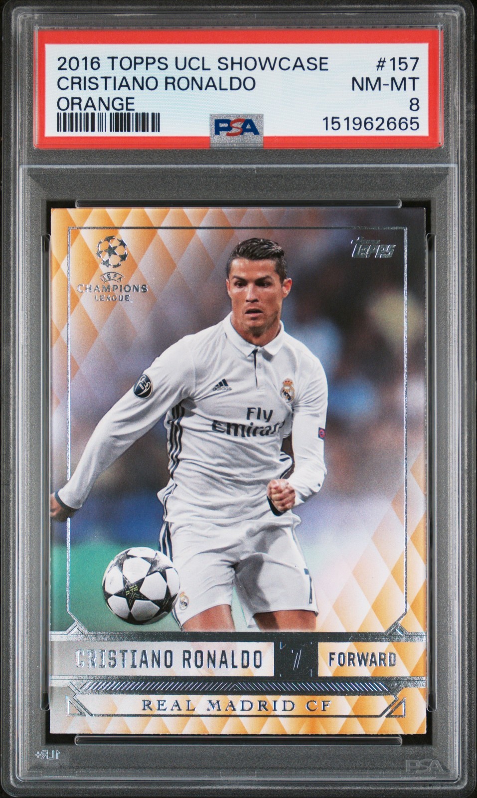 RARE ORANGE Parallel 2016 Topps UCL Showcase Cristiano Ronaldo #157