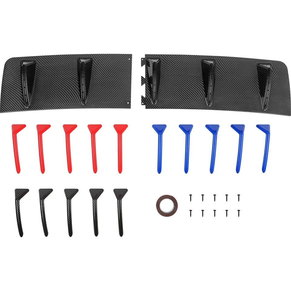 Alerón difusor parachoques trasero de carbono Shark 5 aletas para Mercedes-Benz SL55 SL63 AMG Foto 2 de 4