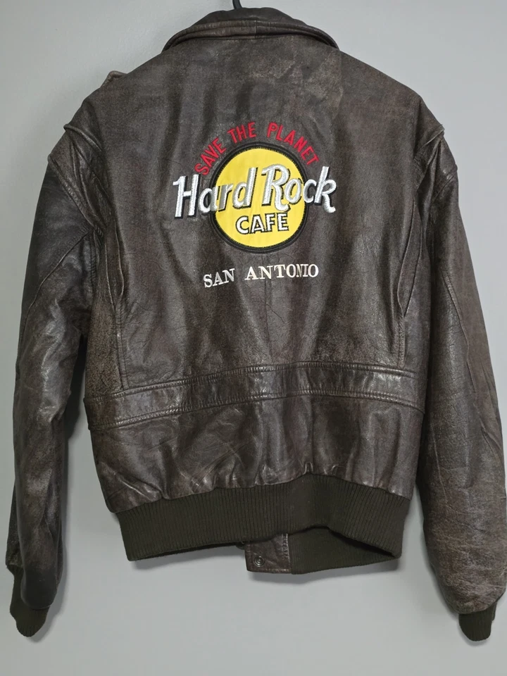 Chaqueta de cuero Hard Rock Café San Antonio talla mediana Foto 4 de 4