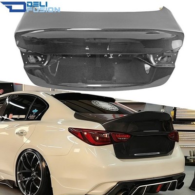 Fits 2018-2025 Infiniti Q50 V37 DLF Type Real Carbon Fiber Rear Trunk (Facelift)