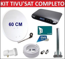 Kit Parabola Satellitare 60 cm Con Decoder HD Tivusat Con Tessera Lnb Sat Finder