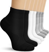 DHSO 7 Pairs Cushioned Ankle Compression Socks for Women Running Wicking Sock...