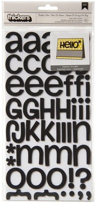 3er Pack - American Crafts Schaumstoff Alphabet Aufkleber - Rootbeer Float - schwarz, 92/Pkg - 42