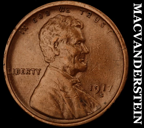 1917-S Lincoln Wheat Cent- Extra Fine+ Semi Key Better Date No Reserve #i8137