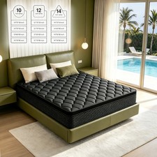 12'' 14'' King Queen Gel Memory Foam Mattress Hybrid Pocket Spring Bed In A Box