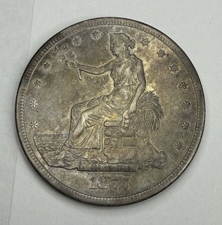 1877 S US Silver Trade Dollar $1 XF Lovely Patina!
