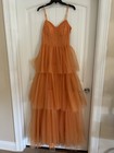 Vintage Party Formal Dress Orange Tulle Layers Fall Halloween Costume Adjustable