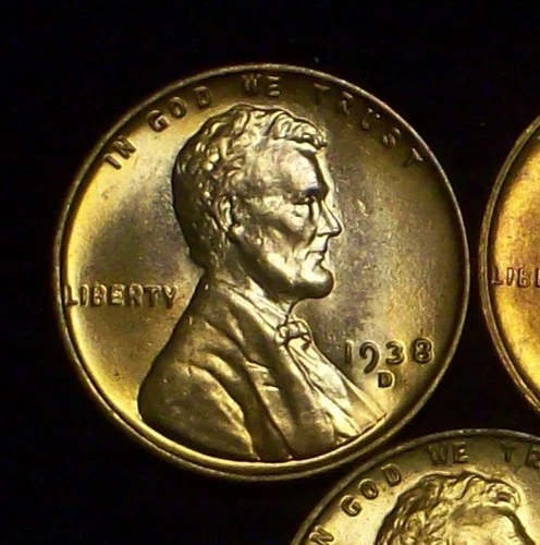 1938-D BU - SOLID LINCOLN WHEAT CENT - GOOD LUSTER - CLEAN - SEE PICS!!