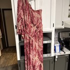 Pre-owned G By Giuliani Off The Shoulder Wide leg  Fuchsia & Tan Jumpsuit XL — photo 1