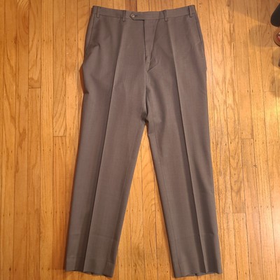Canali 1934 Current Dress Pants 34X30 Flat Front Gray