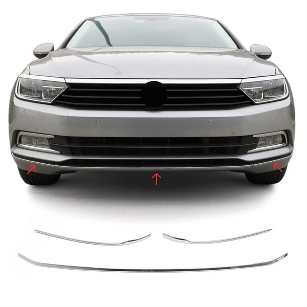 KüHlergrill Leisten Grillleisten FüR VW Passat 3G B8 Variant 2014-2019 Chrom 3X-image