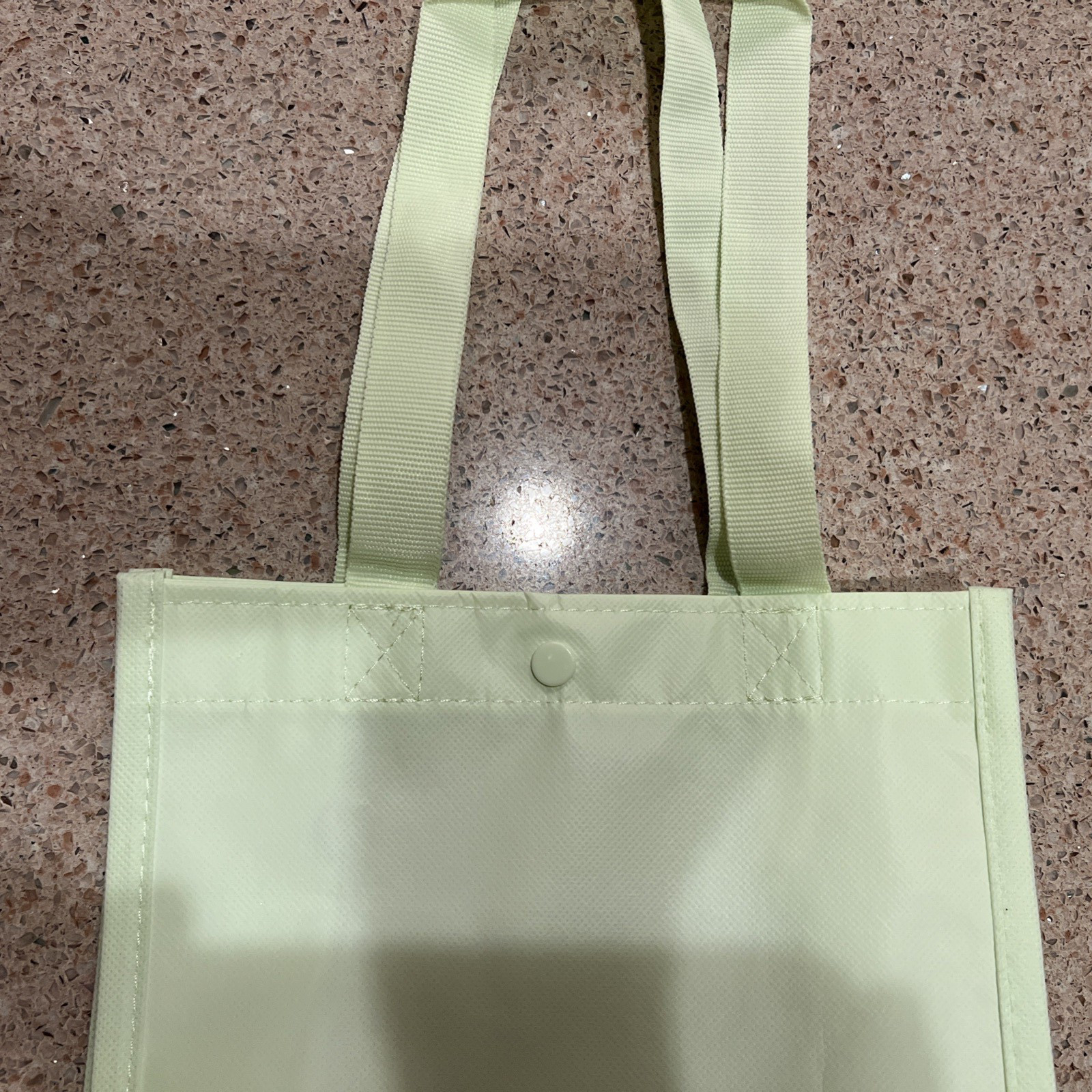 NEW TWO LULULEMON SMALL, SHOPPING TOTE, BAG, MINT GREEN & RED, REUSABLE image 8