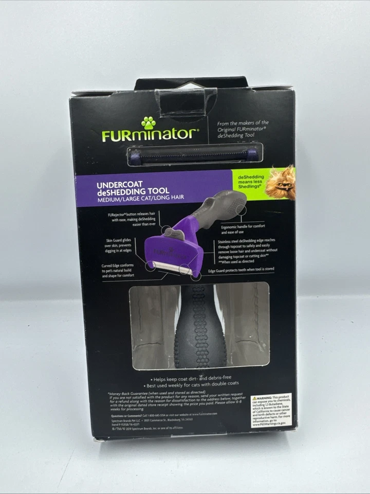 Herramienta de desprendimiento de capa inferior FURminator para gato mediano/grande, pelo largo 10 lb+ NUEVO Foto 2 de 4