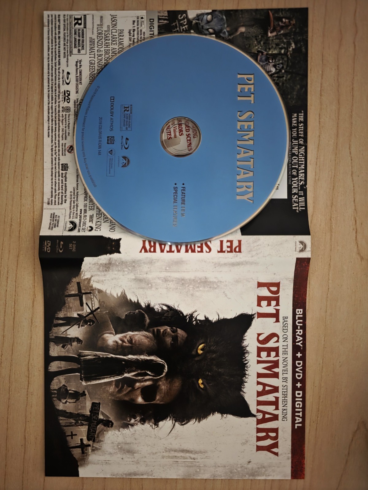 Pet Sematary (Blu-ray, 2019) Single Blu-Ray Disc Artwork No Case Bluray Blu ray