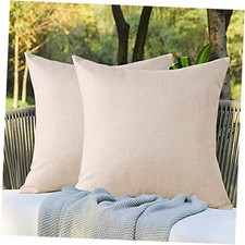 Pack of 2 Waterproof Outdoor Indoor Throw Pillow 18" x 18" Pack of 2 Beige