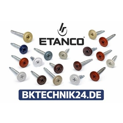 ETANCO GM-B Selbstbohrschrauben für Stahl Dach RAL Farben viele Größen 250 Stück
