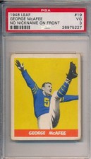 1948 LEAF GUM CO. #19 GEORGE MCAFEE, NO NICKNAME - PSA 3 VG (SVSC)
