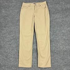 Bandolino Mandie Womens Khaki Straight Leg Pants Size 8 Beige Stretch Mid Rise