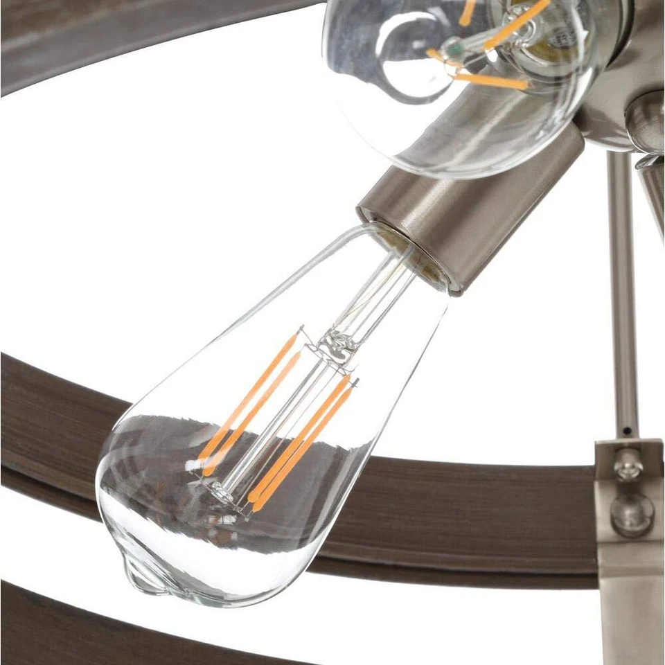 Progress Lighting Pendant Light 4-Light Brushed Nickel Drum 22 in. Gulliver - Image 2 of 4