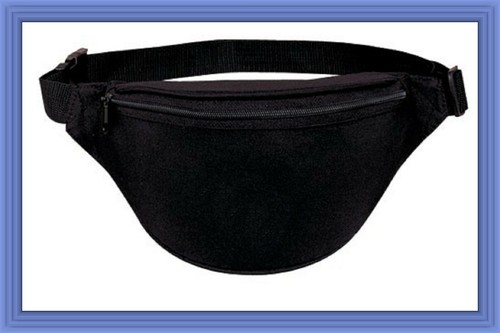 10 Pk Fantasybag Black 2-Zipper Fanny Pack - 第 1/2 張圖片