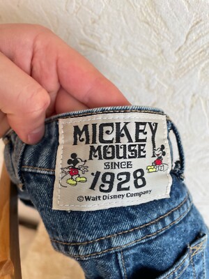 Vintage 80s Poppins Mickey Mouse Denim High Waist Jeans Disney