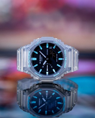 Casio G-SHOCK CasiOak Sky Blue - Hand-painted Ga2100 Mod Jellyfish wrist watch