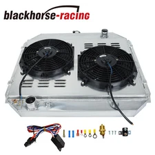 For 1968-1979 Ford F100 F150 F250 F350 Bronco V8 3 Row Radiator+Shroud Fan+Relay