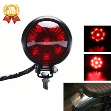 Motorcycle LED Rear Stop Brake Tail Light Red Lens For Harley Bobber Cafe Racer