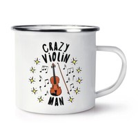 VerrüCkte Violine Mann Stars Emaille Becher Tasse Vatertag Freund Geiger Lustig