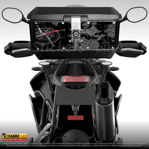 Kit adesivi COMPATIBILI bauletto top case GIVI Trekker Alaska 56 LT Mod. ADV - Foto 3 di 4