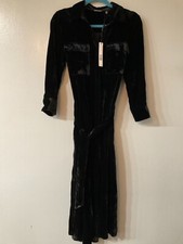 $368 Elie Tahari Black Panne Velvet Long Sleeve Dress Size 2 NWT $395.00