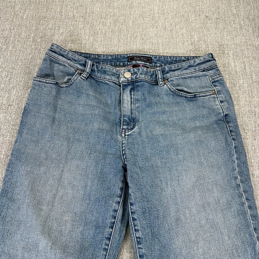 Pantalones de mezclilla Indigo Palms para mujer talla 8 azul recto elástico lavado claro Foto 2 de 4