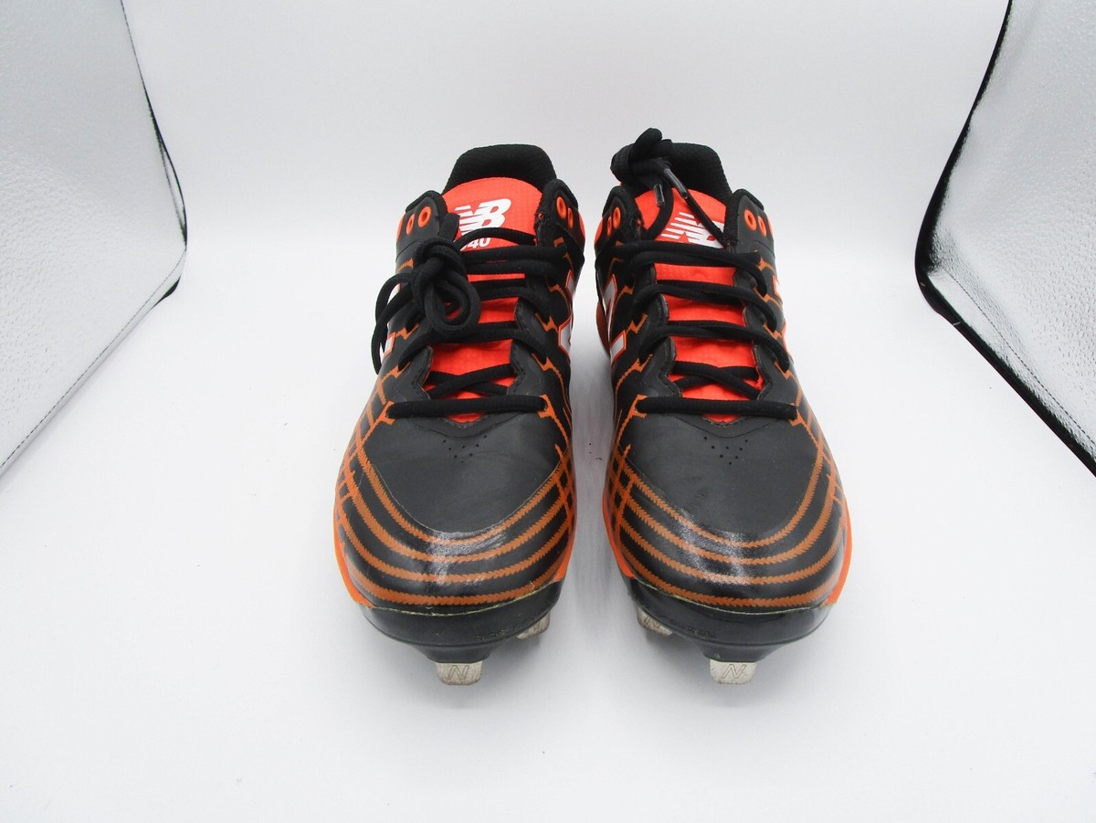 New Balance Metal Baseball Cleats Mens GS 6.5 Black Orange Shoes