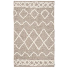 SAFAVIEH Equinox Shag EQS711B Handmade Beige / Ivory Rug