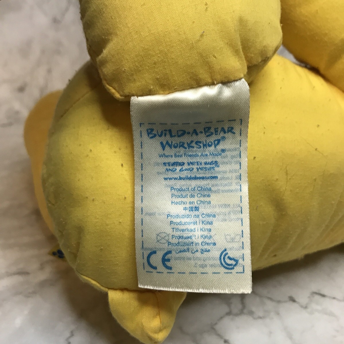 2013 Genuine Build A Bear Logo Autograph Yellow Bear Teddy