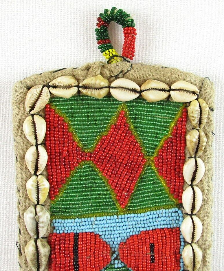 Vintage African Yoruba Beaded Diviner Wall Hanging