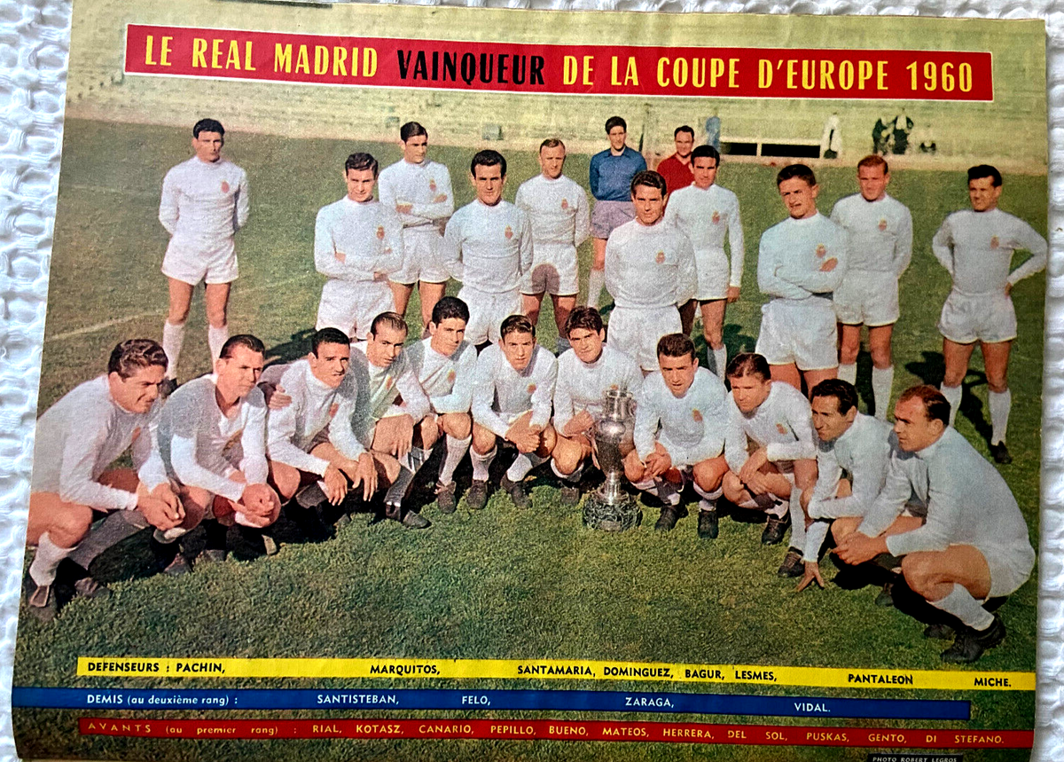 Affiche/journal : 19 Mai 1960 - Francfort 3 - Real Madrid 7, Finale Coupe D'Europe - REPRODUCTION