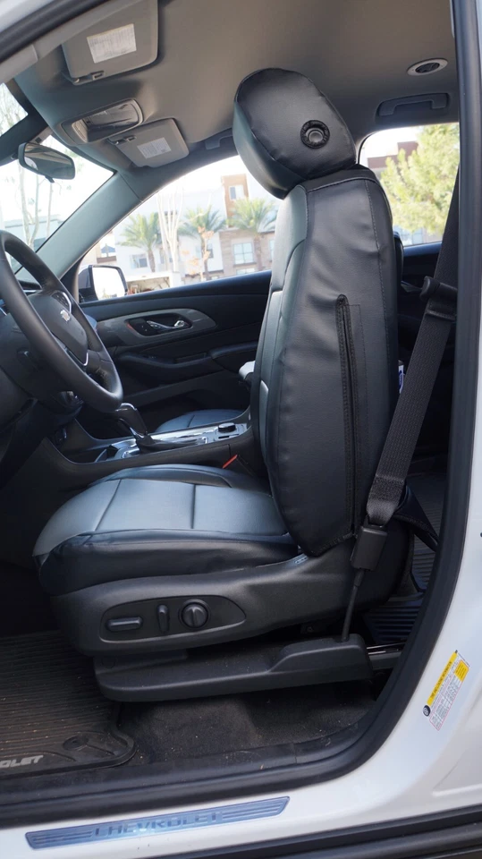 GMC ACADIA 2007-2014 IGGEE S. CUERO AJUSTE PERSONALIZADO 2 FUNDAS ASIENTO DELANTERO 13 COLORES Foto 3 de 4