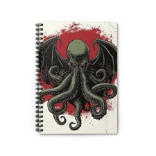 Cthulhu Mythos Spiral Notebook - Dark Fantasy Journal, Occult Gift, Art