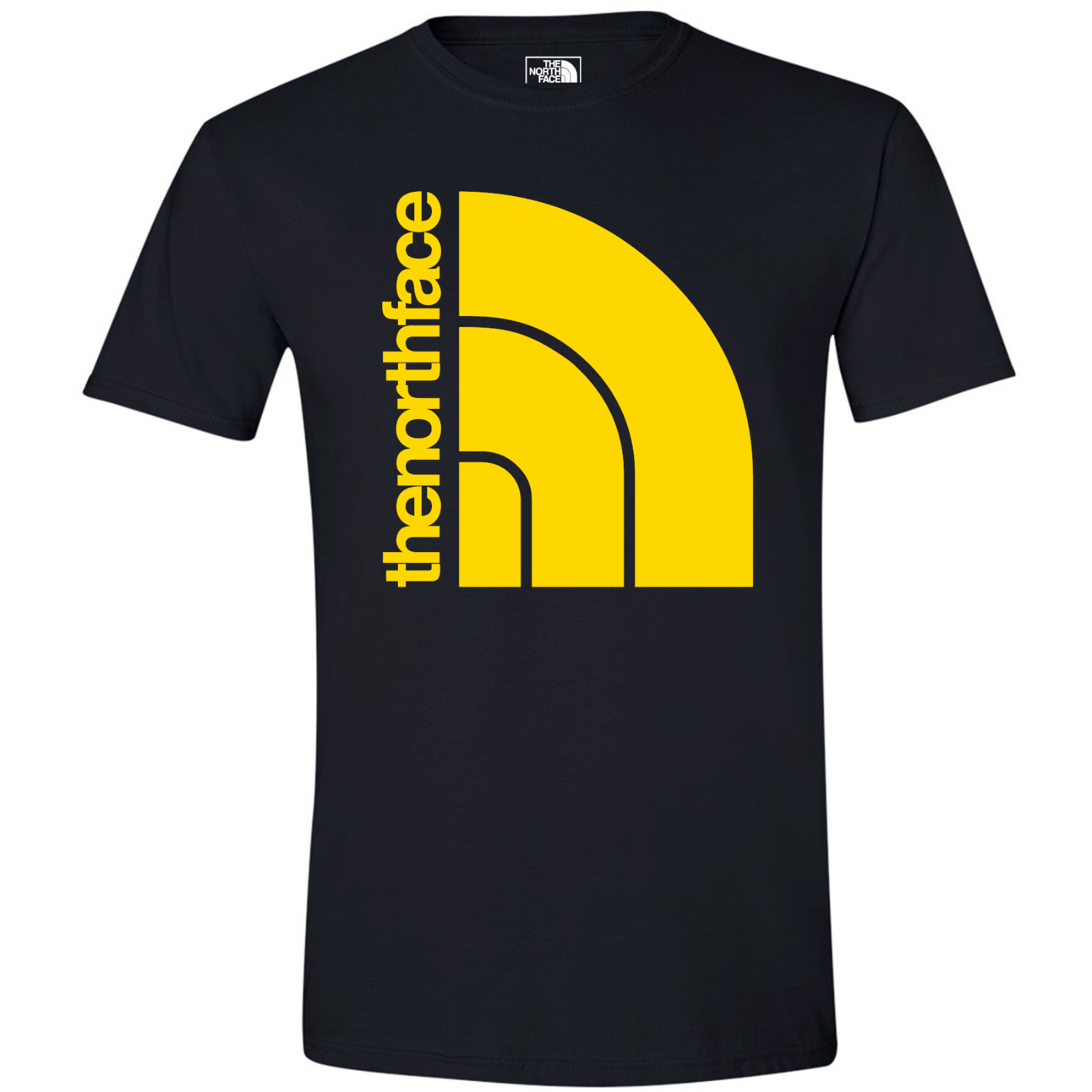 The North Face Logo TShirt Jumbo Half Dome Men's Tee Black and Yellow