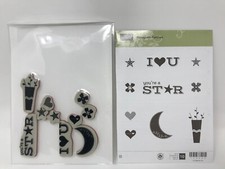 Stampin' Up 134264 Pitogram Punches - Red Rubber Cling Stamp Set