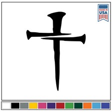 Cross Nail Vinyl Decal Bible Jesus Christian Religious God Holy Spiritual Church