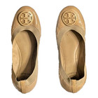 Tory Burch Tan Caroline Patent Leather Ballet Flats Shoes Logo Minnie Designer — photo 2
