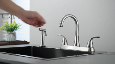 Kitchen Faucet 2 Handle Swivel Mixer Faucet Pull Dwon Sprayer Tap