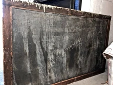 Antique 19th C SLATE chalkboard OAK FRAME 3'x5' XL Police Station Salvage Huge