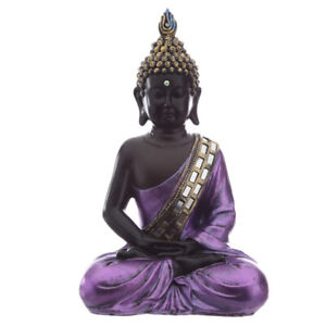 Black and Purple Buddha Statue - Contemplation Figurine Statue 28cm