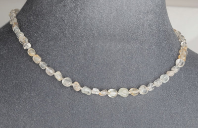 MEHRFARBIGE TOPAS NUGGET HALSKETTE ~ STERLINGSILBER 19 ZOLL LÄNGE