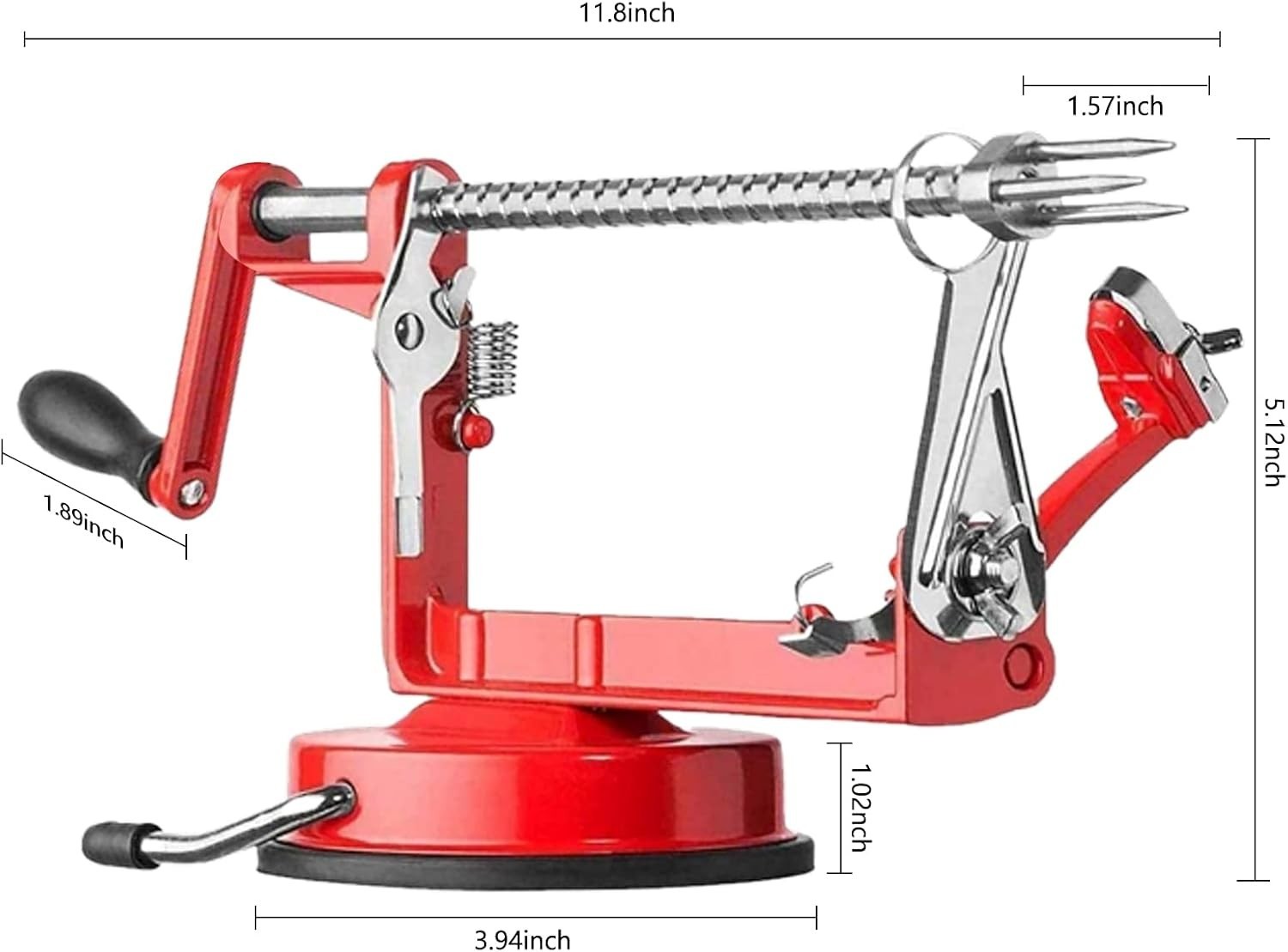 Apple Peeler Corer, Long lasting Chrome Cast Magnesium Alloy Apple Peeler Slicer